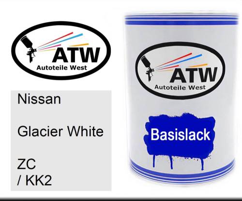 Nissan, Glacier White, ZC / KK2: 500ml Lackdose, von ATW Autoteile West.